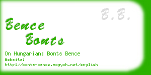 bence bonts business card